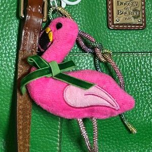 -Pink Flamingo Bird Keychain and charm